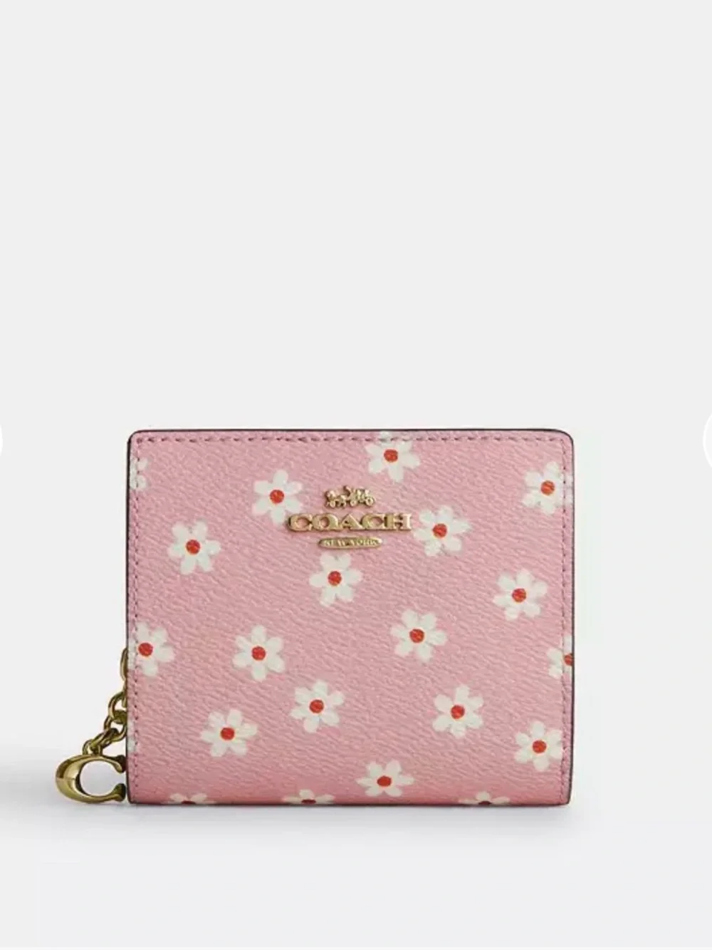 Coach Pink Snap Wallet With Floral Print NWT